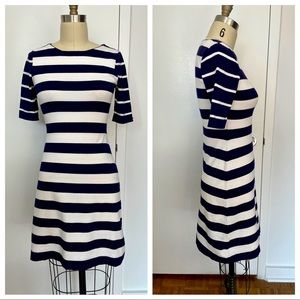 Knit fit & flare striped dress